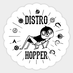 Distro Hopper Linux User Geek Sticker